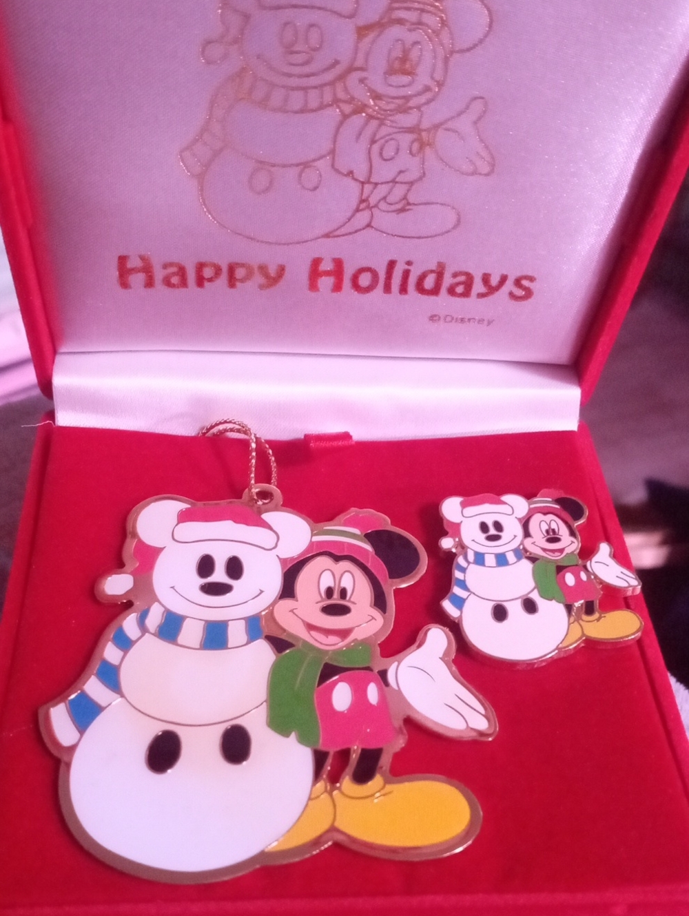 DISNEY CATALOG MICKEY MOUSE ORNAMENT AND PIN